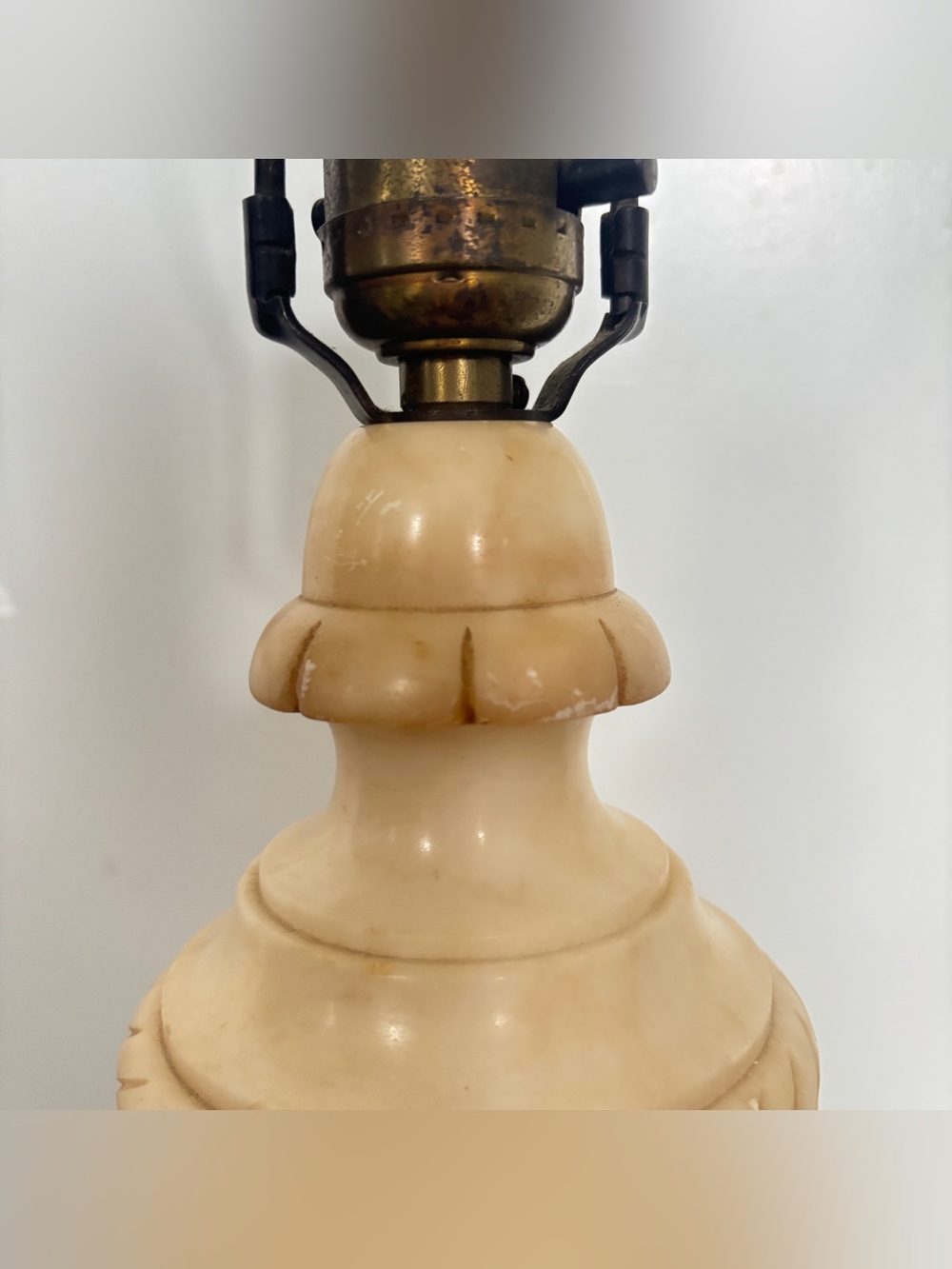 Vintage Italian Alabaster Marble Table Lamp *NO LAMPSHADE* - Picture 12 of 16